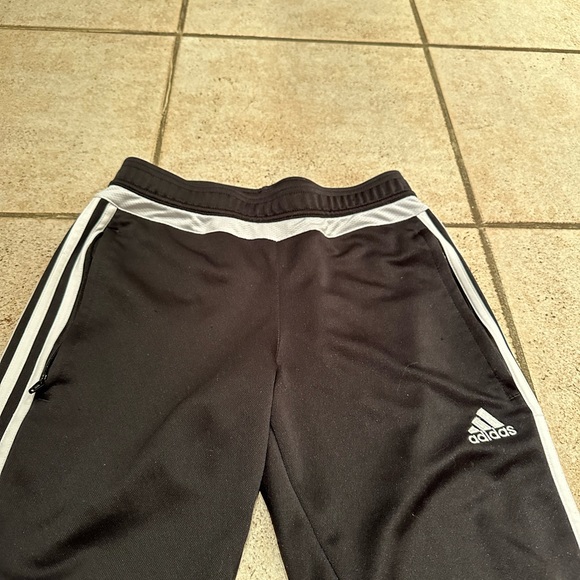 Adidas 3-Stripe Track Pants Size XS, Zip Pockets & Hem, Black White - Picture 5 of 6